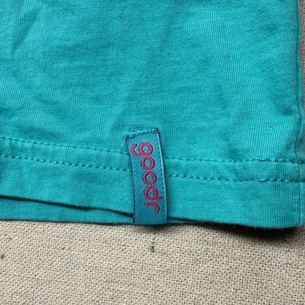 Goodr Womens Graphic Tank Top Teal Blue Pink Logo Activewear Running Shirt Small - Picture 5 of 6